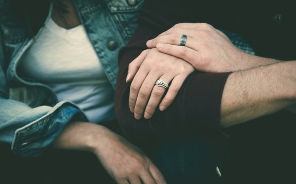 Couple with hands folded