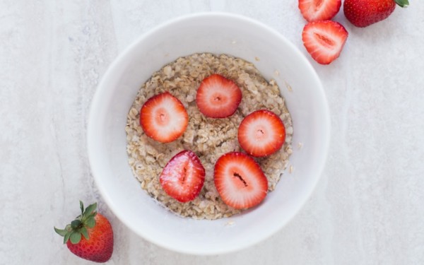 Oats and Strawberries in bowl