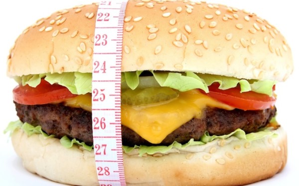 Burger with tape measure