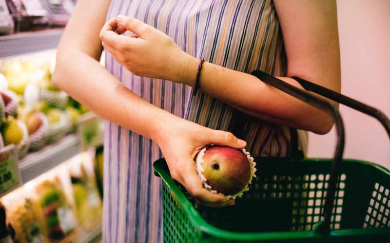 lady shopping at supermarket